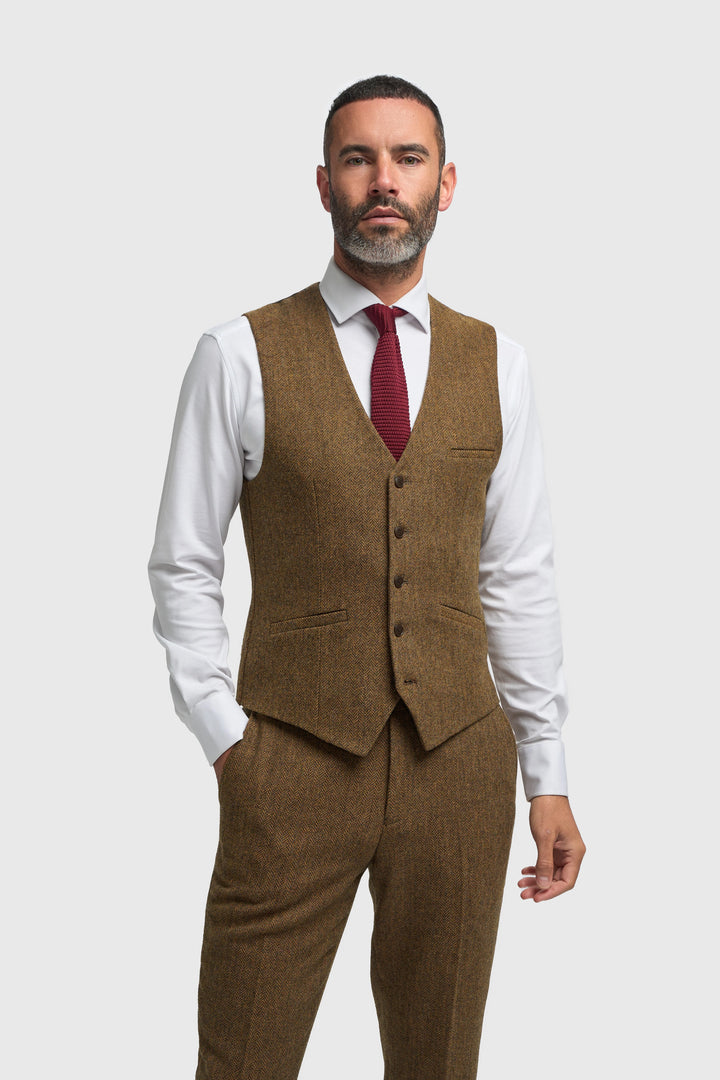 House Of Cavni Thomas Brown Tweed Suit