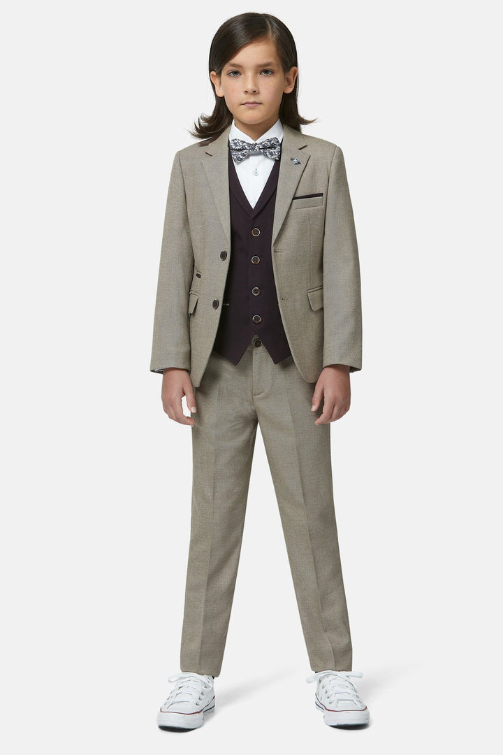 Benetti Boys 3 Piece Suit Zac Stone