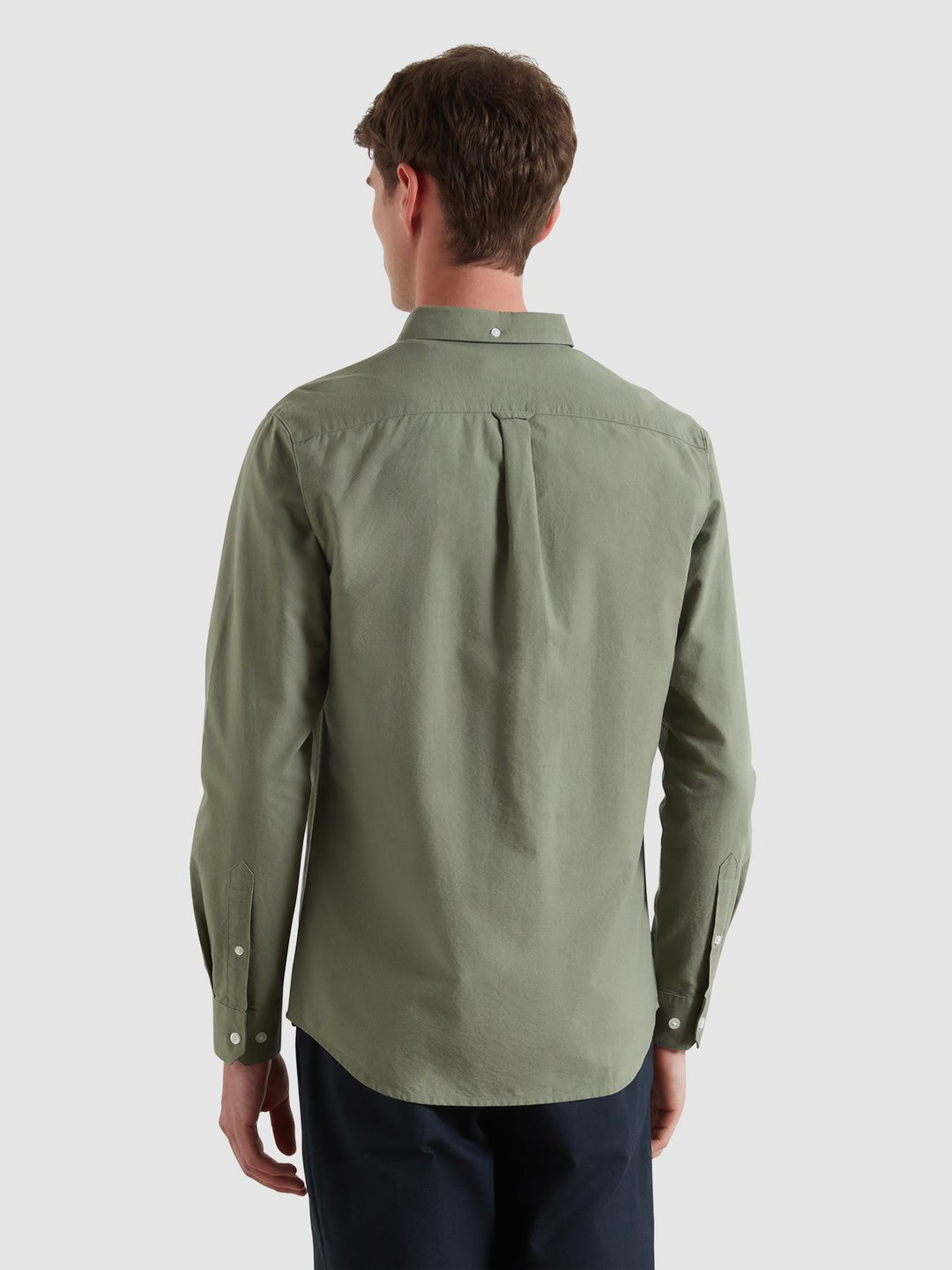 Farah Brewer Slim Fit Organic Cotton Oxford Shirt Tarragon Green