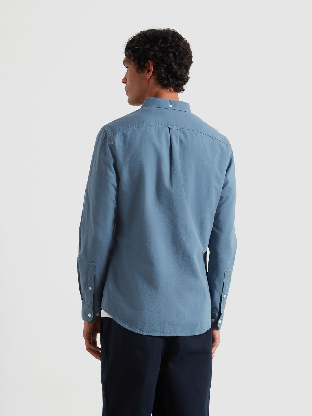 Farah Brewer Slim Fit Organic Cotton Oxford Shirt Chalk Blue