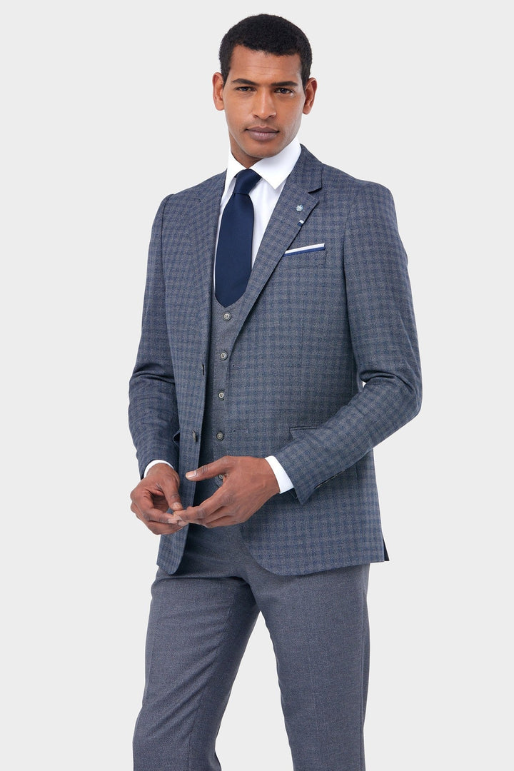 Benetti Prague Blue 3 Piece Suit - 40R image