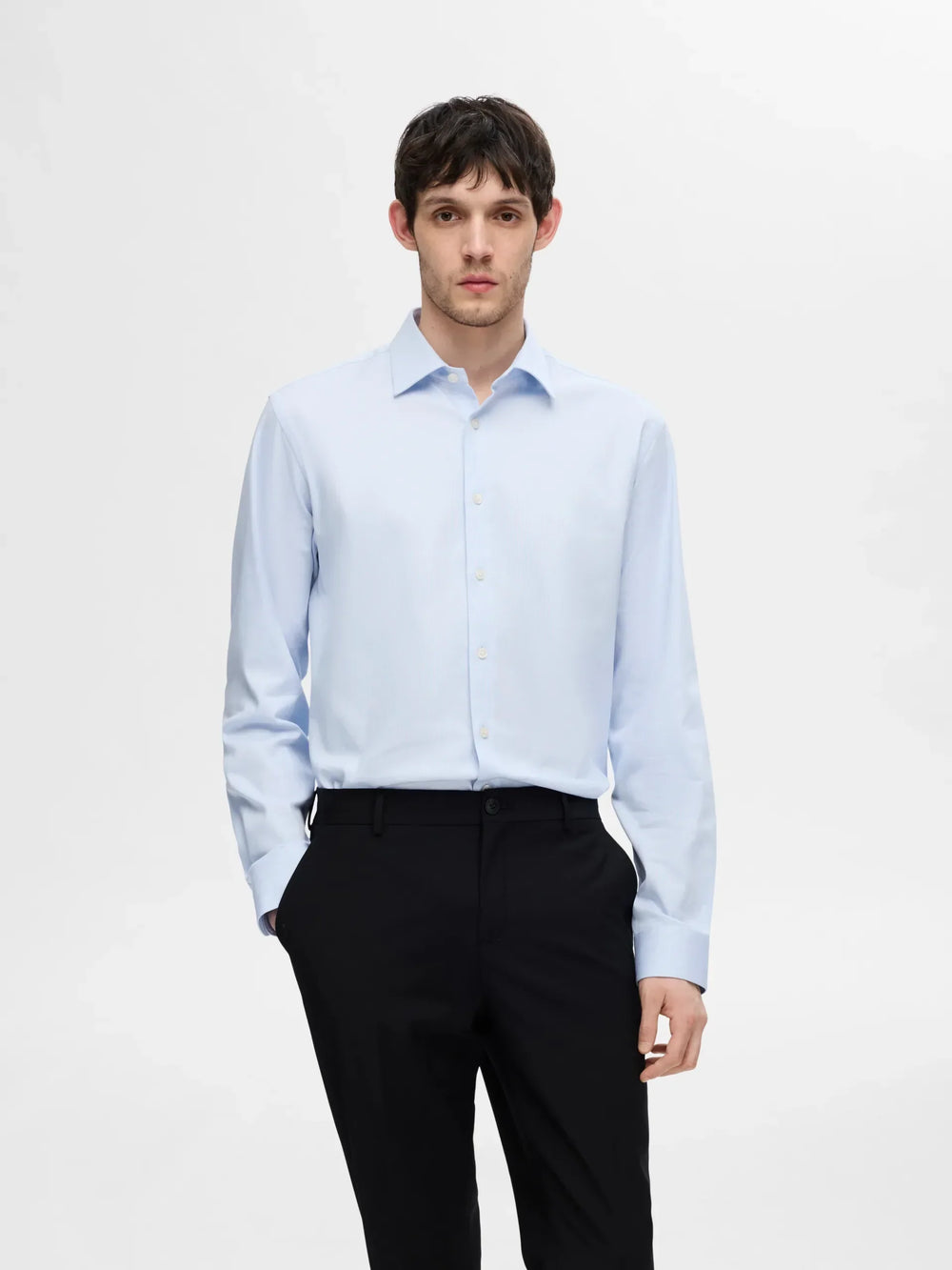 Selected Homme Slim Fit Performance Shirt Light Blue image 1