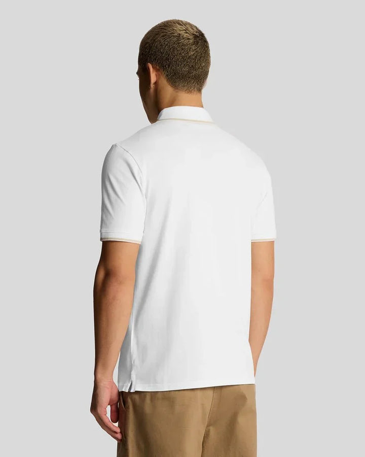 Lyle & Scott Tipped Polo Shirt White/Soft Matcha image 3