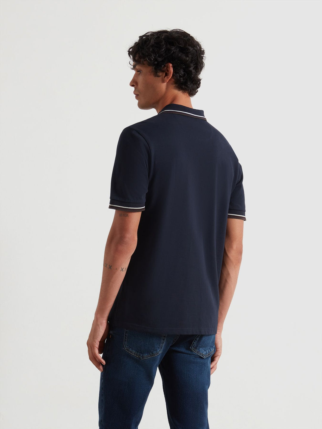 Farah Elton Short Sleeve Polo Navy
