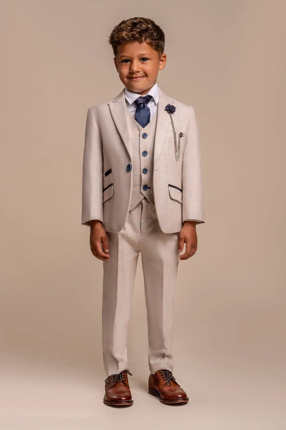 House Of Cavani Caridi Beige Boys Suit