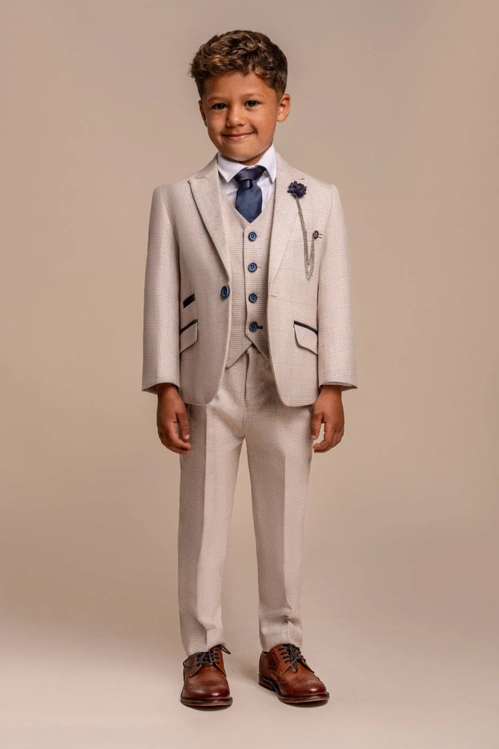 House Of Cavani Caridi Beige Boys Suit