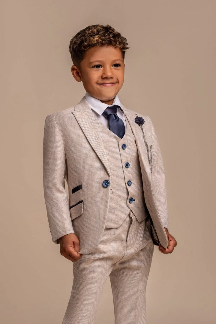 House Of Cavani Caridi Beige Boys Suit