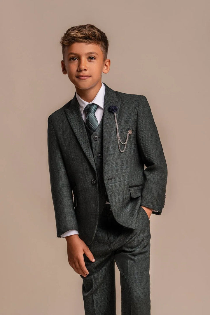 House Of Cavani Caridi Olive Boys Suit