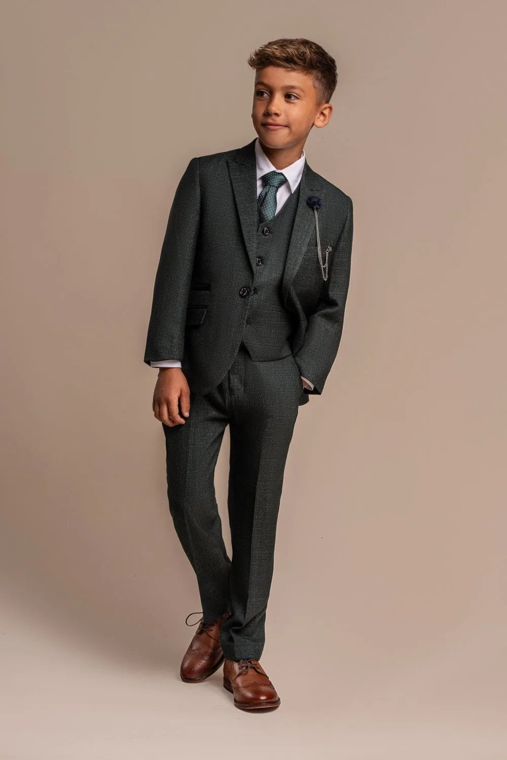 House Of Cavani Caridi Olive Boys Suit