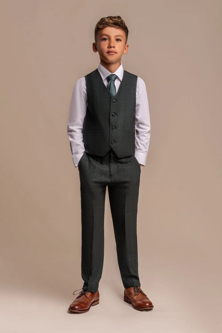 House Of Cavani Caridi Olive Boys Suit