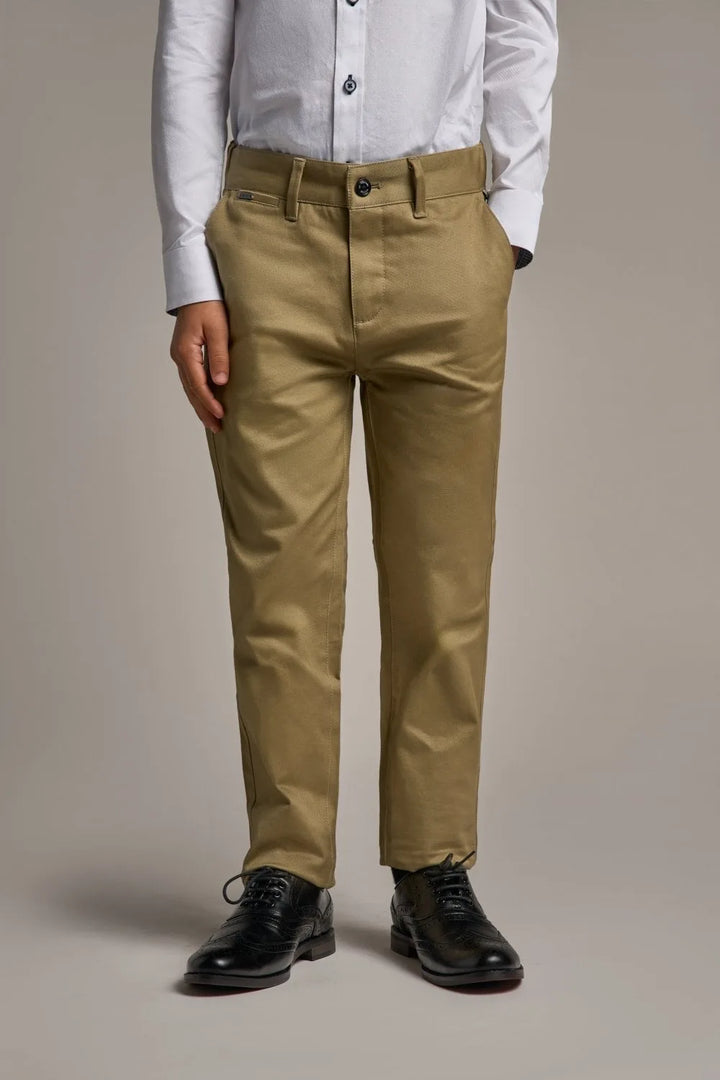 House Of Cavani Boys Dakota Chino Slate