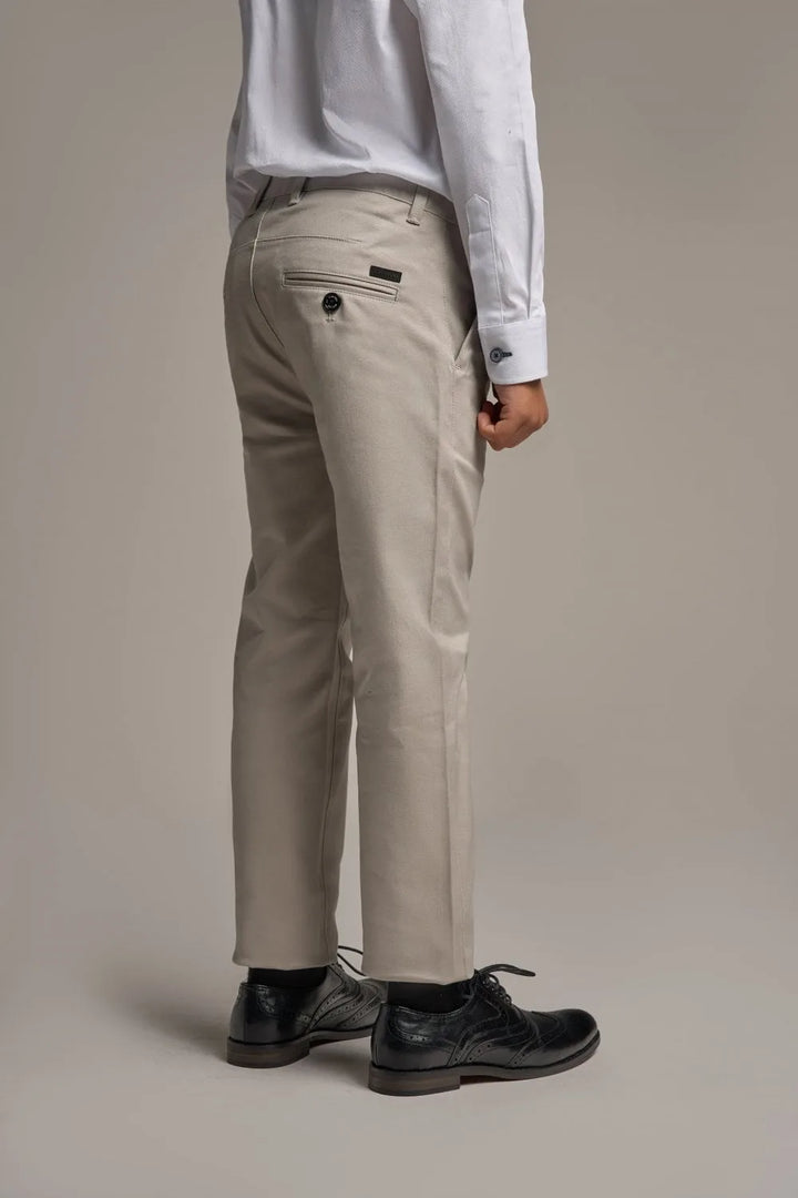 House Of Cavani Boys Dakota Chino Stone