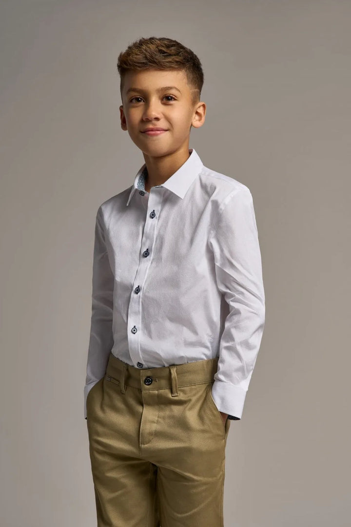 House Of Cavani Boys Noble Shirt White