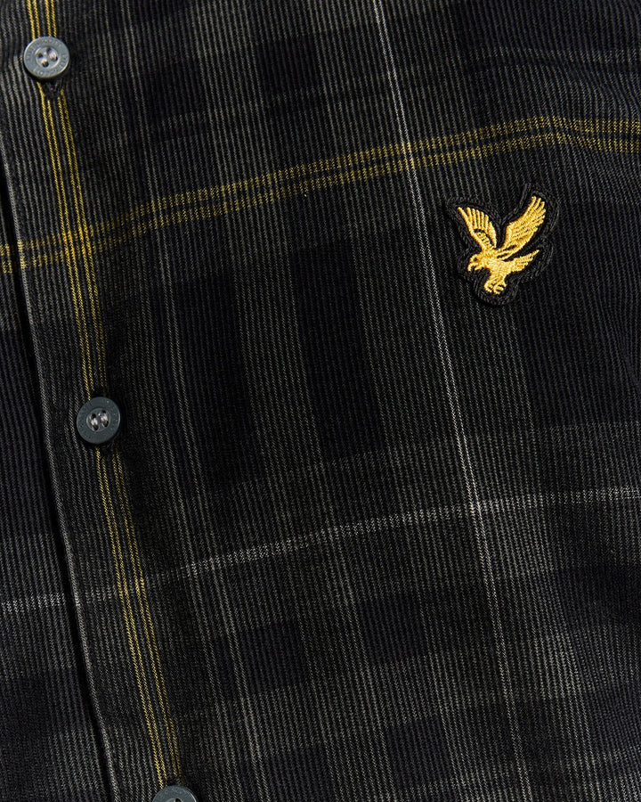 Lyle & Scott Tartan Check Corduroy Shirt Jet Black