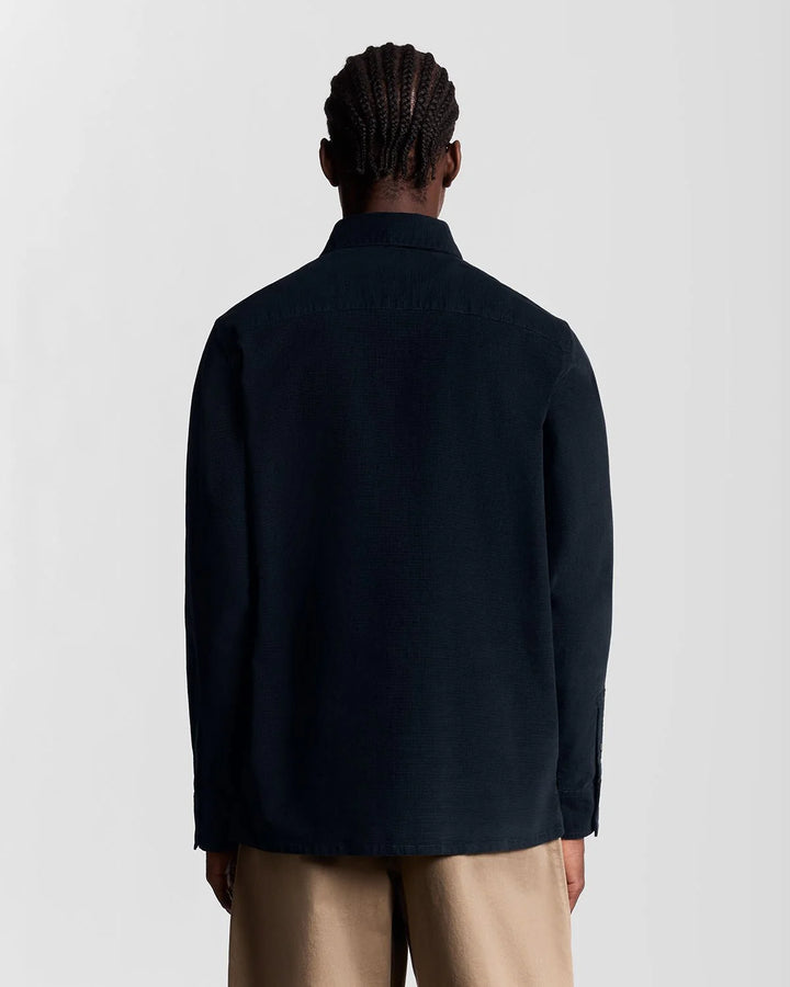 Lyle & Scott Lightweight Needle Cord Shirt Dark Navy