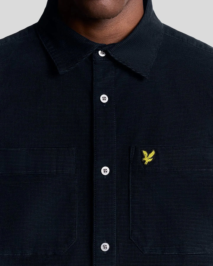 Lyle & Scott Lightweight Needle Cord Shirt Dark Navy