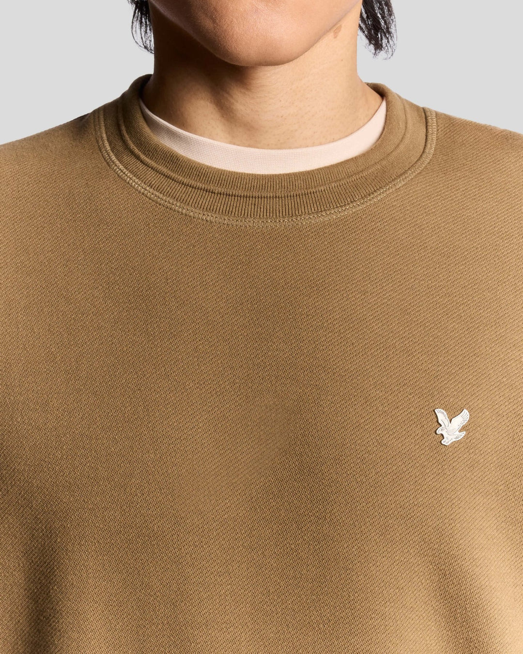 Lyle & Scott Diagonal Weave Crew Neck Sweatshirt Dusky Green