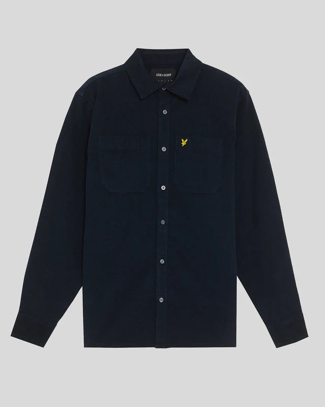 Lyle & Scott Lightweight Needle Cord Shirt Dark Navy