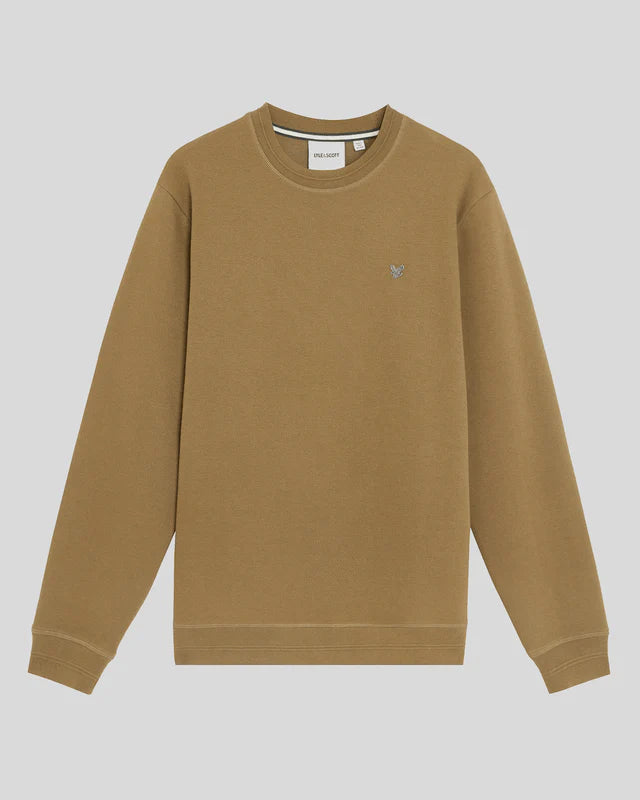 Lyle & Scott Diagonal Weave Crew Neck Sweatshirt Dusky Green
