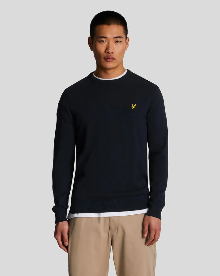 Lyle & Scott Cotton Crew Neck Jumper Dark Navy