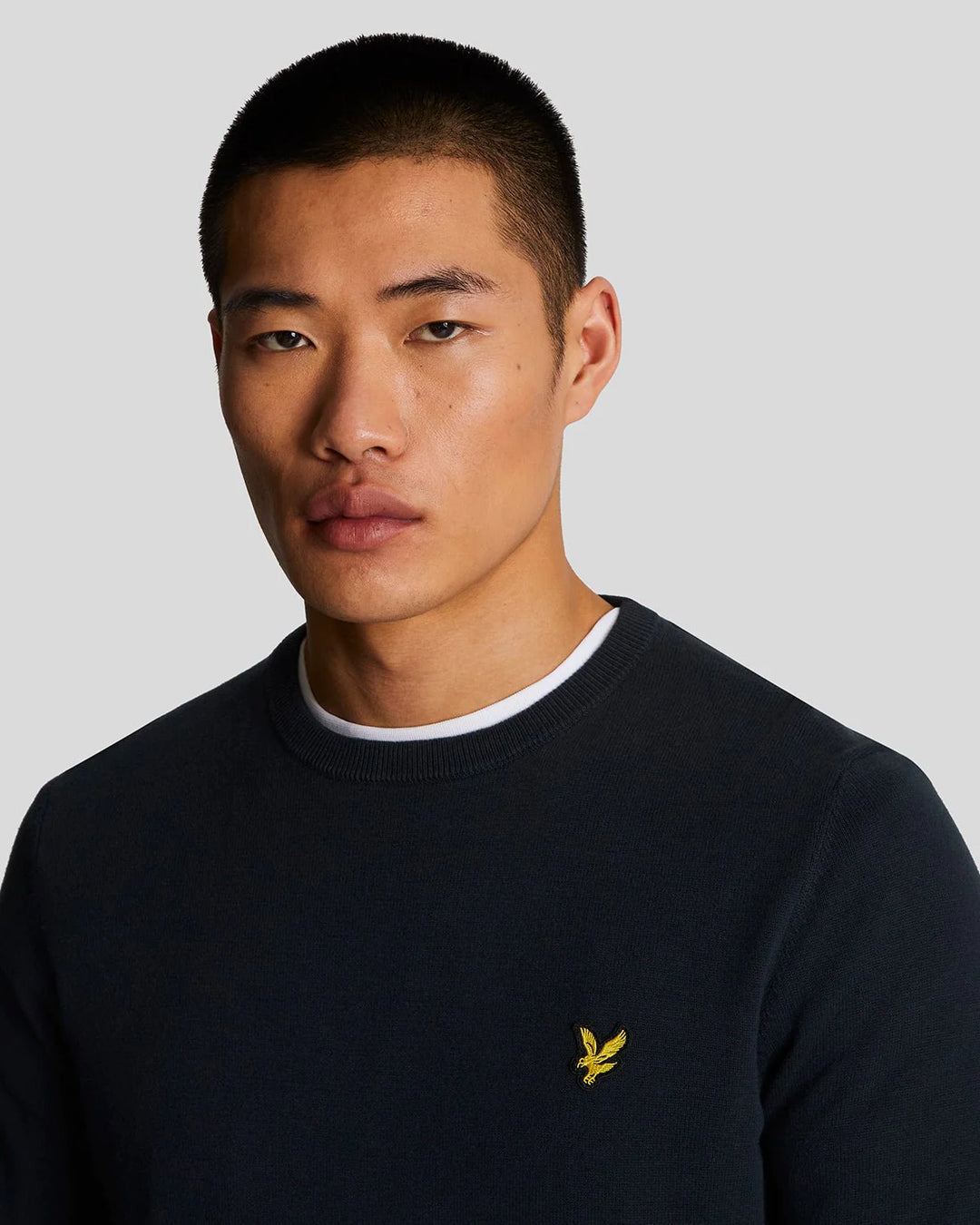 Lyle & Scott Cotton Crew Neck Jumper Dark Navy