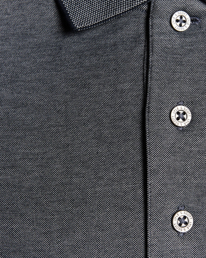Lyle & Scott Two Tone Pique Polo Shirt Chambray Blue