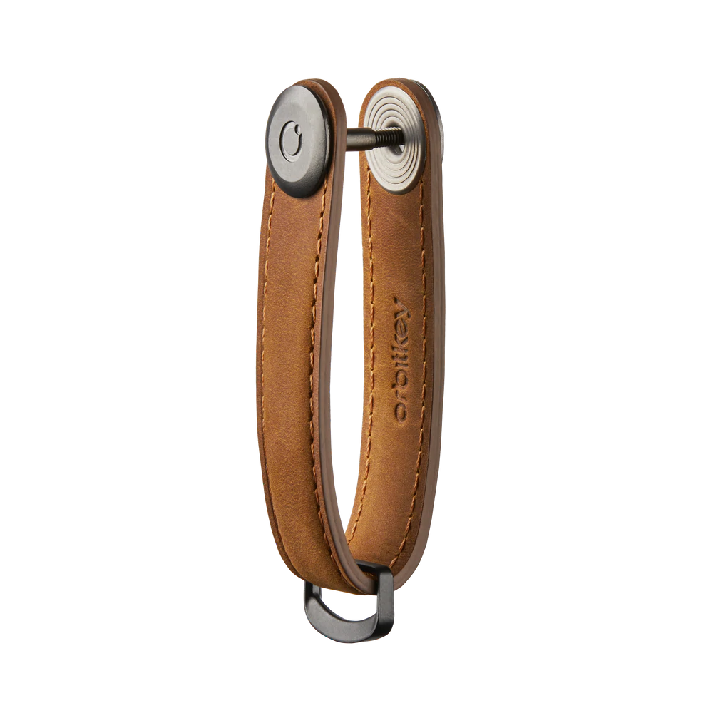 Orbitkey Key Organiser Crazy-Horse Chestnut Brown with Brown Stitching