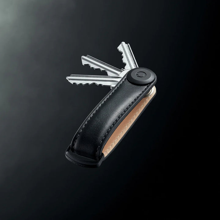 Orbitkey Key Organiser Leather Black with Black Stitching