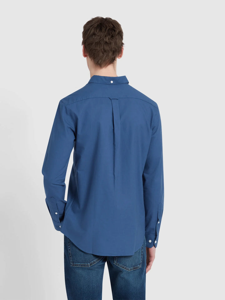 Farah Brewer Slim Fit Organic Cotton Oxford Shirt Cold Metal