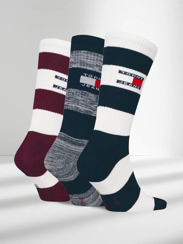 Tommy Jeans 3-Pack Rugby Stripe Socks Giftbox