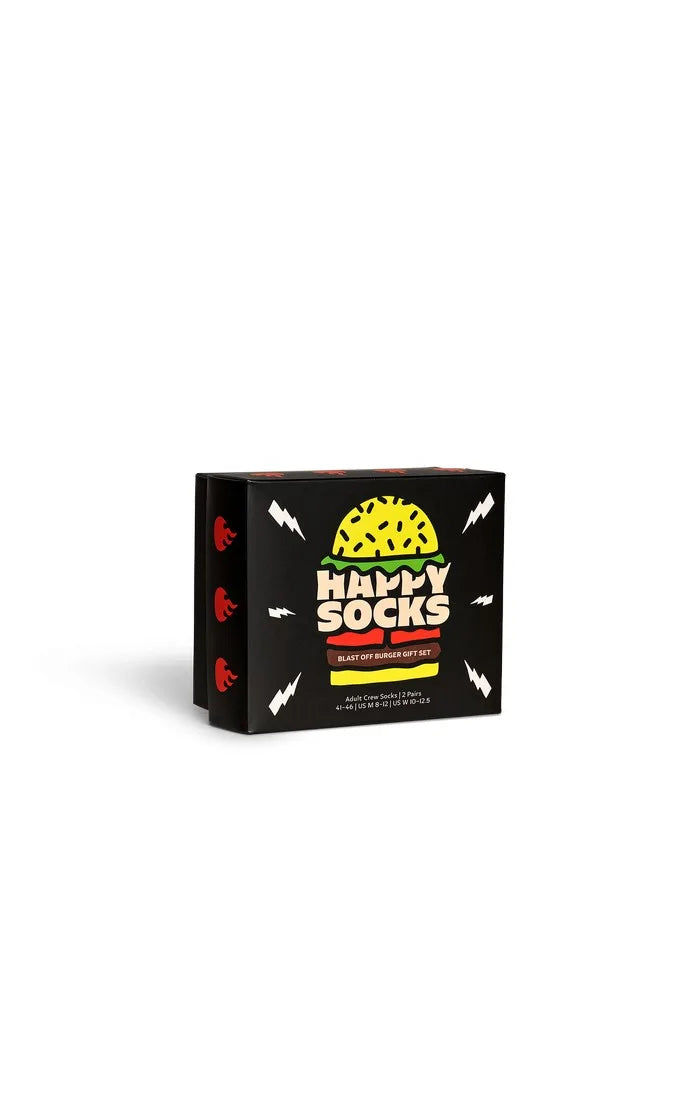 Happy Socks 2 Pack Blast Of Burger Socks Gift Set