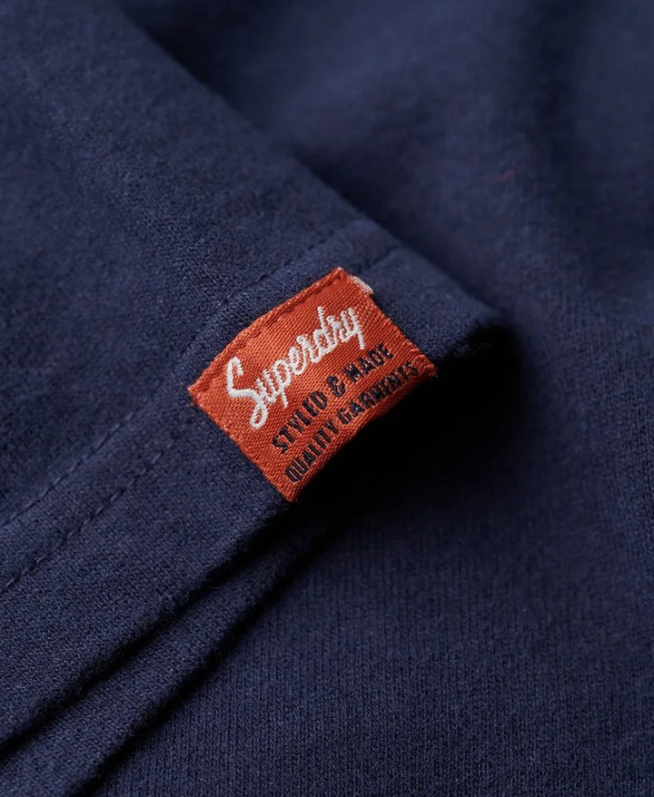 Superdry Copper Label Chest Graphic T-Shirt Blue Navy Marl