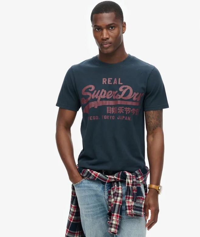 Superdry Vintage Logo Graphic T-Shirt Eclipse Navy