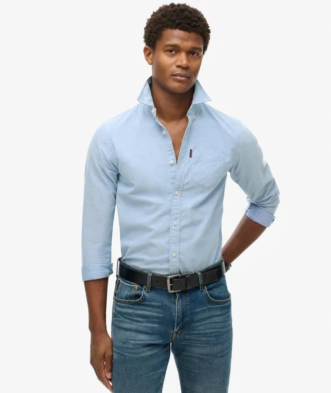 Superdry Organic Cotton Oxford Shirt Blue