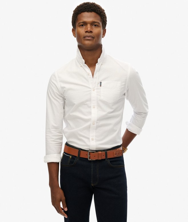 Superdry Essentials Organic Cotton Oxford Shirt Optic White