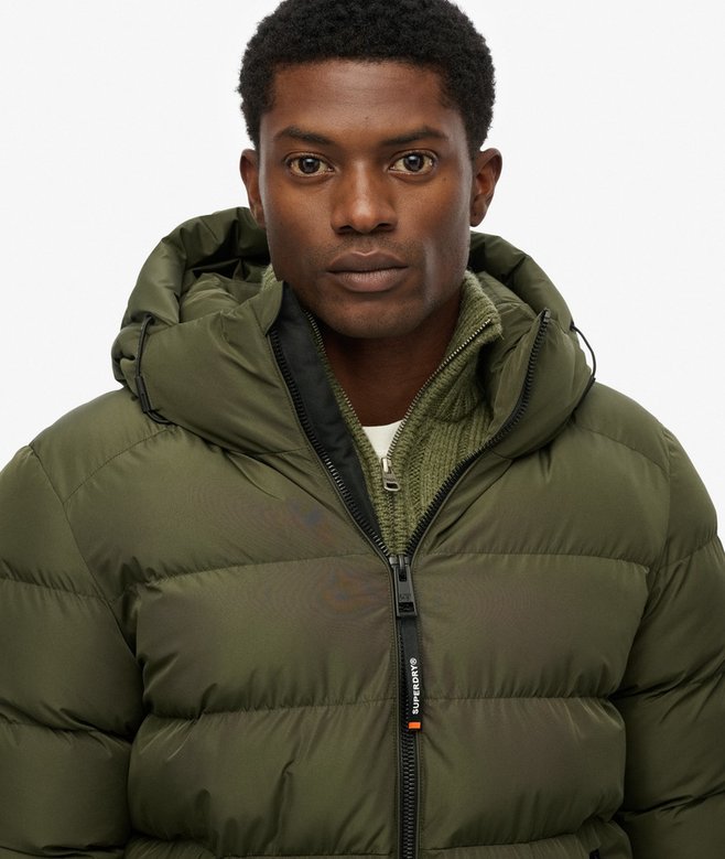Superdry Hooded Sports Puffer Jacket Army Khaki