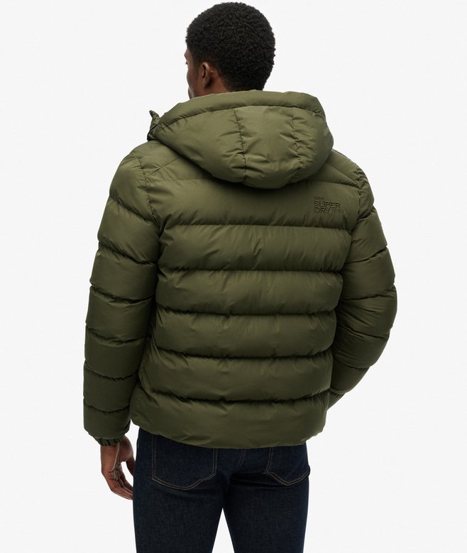 Superdry Hooded Sports Puffer Jacket Army Khaki