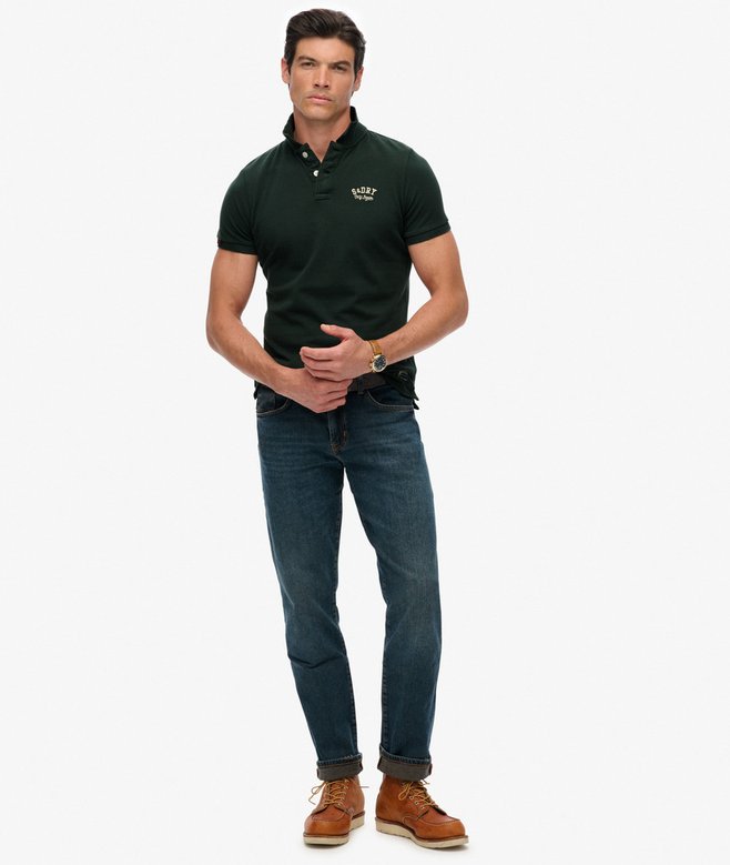 Superdry Vintage Athletic Embroidered Polo Shirt Eagle Green