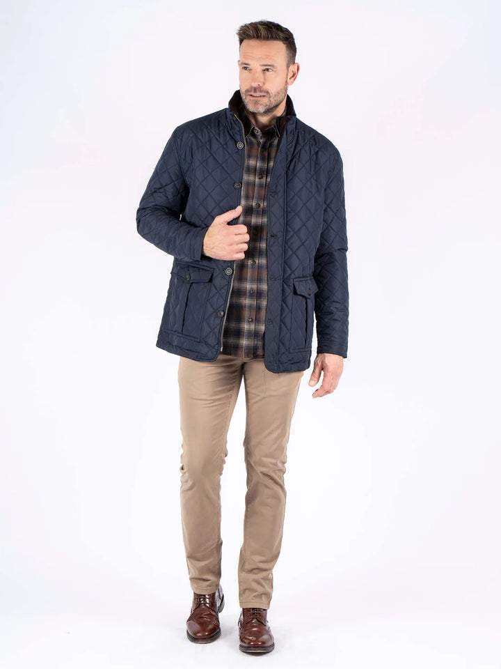 Pre End Harald Quilted Jacket Navy