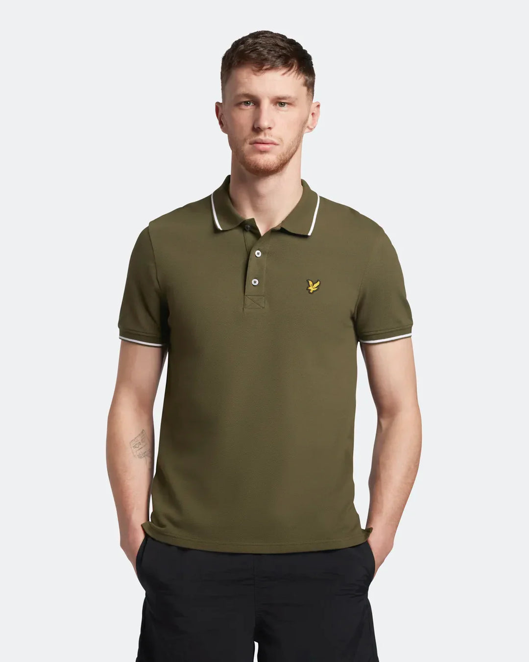 Lyle &amp; Scott Tipped Polo Shirt Olive/White image 0
