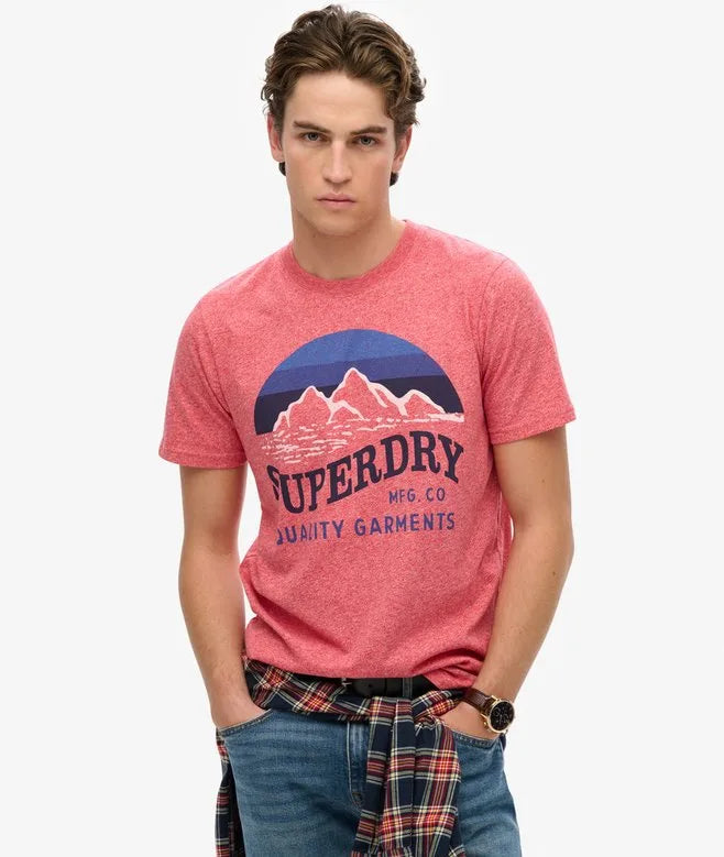 Superdry Classic Great Outdoors Relaxed T-Shirt Monroe Red Grit image 0