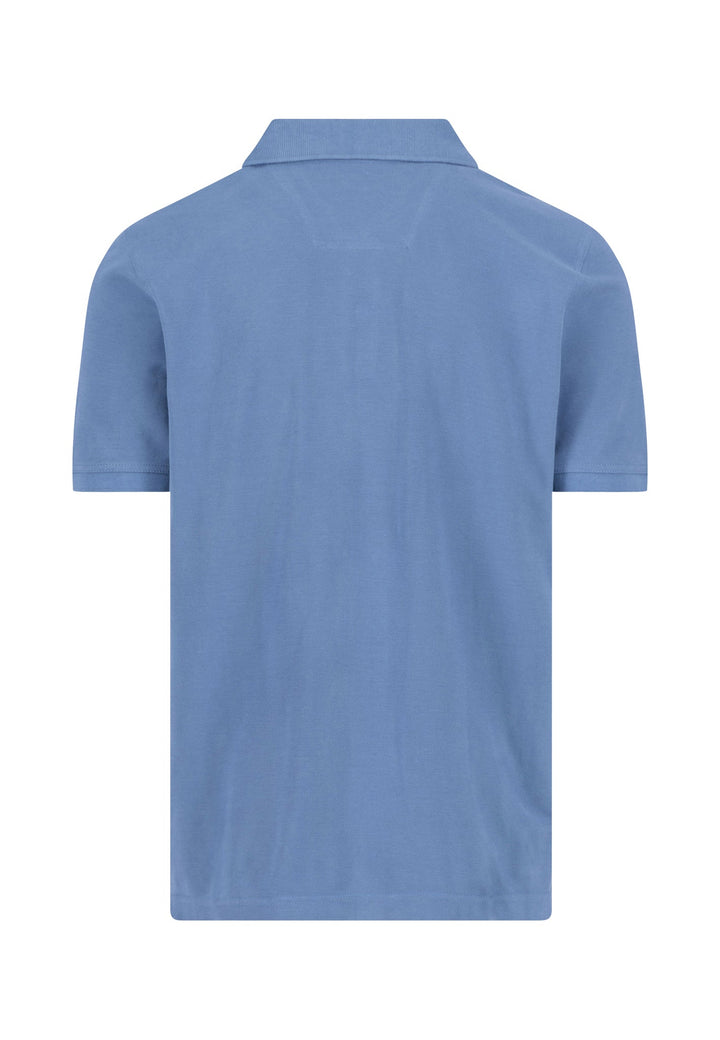 Fynch Hatton Cotton Polo Shirt With a Classic Collar Pacific