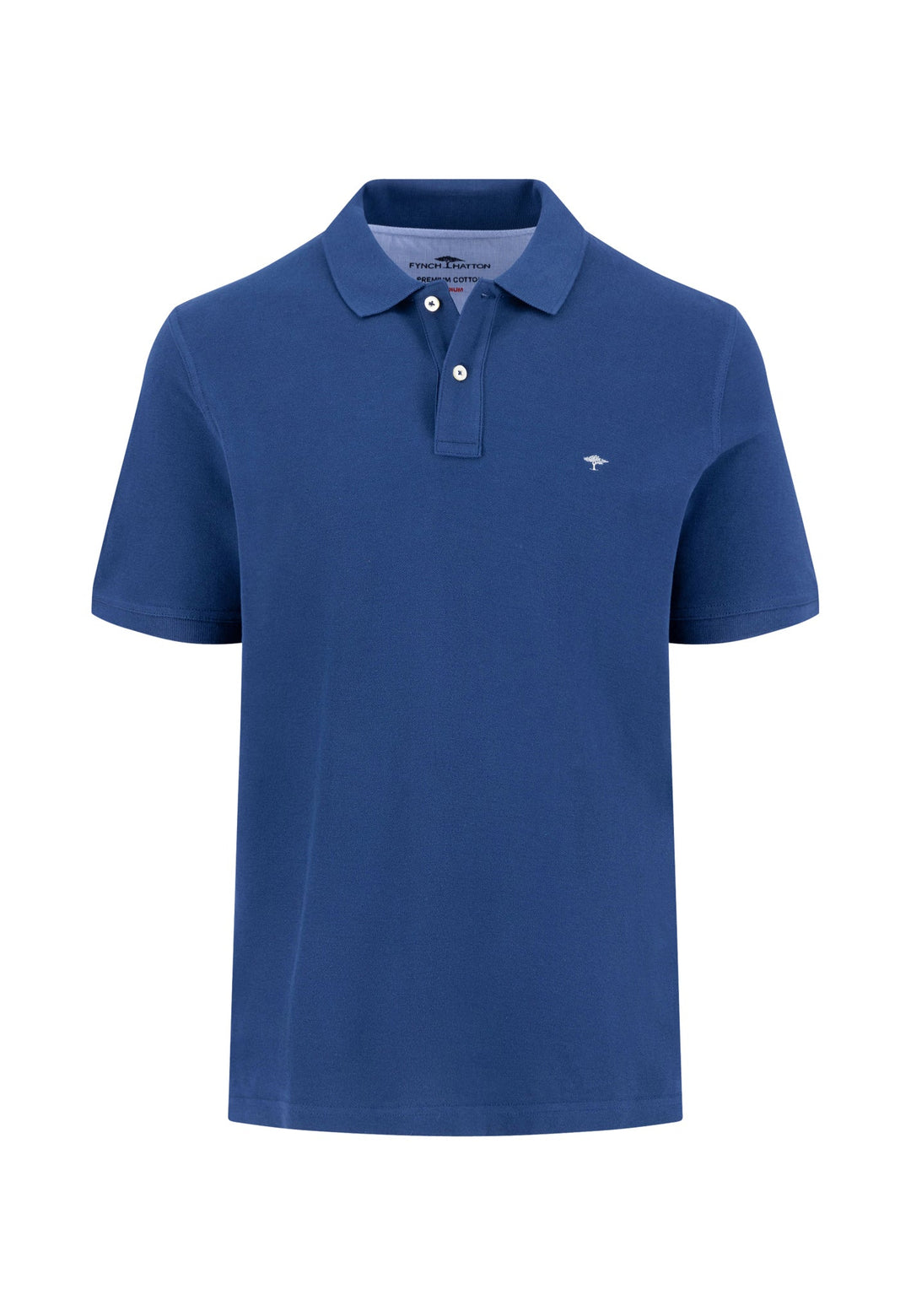 Fynch Hatton Cotton polo shirt with a classic collar Midnight