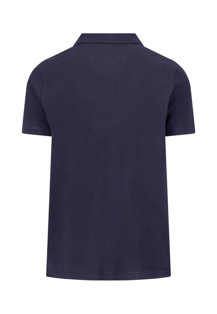 Fynch Hatton Cotton Polo Shirt With a Classic Collar Navy