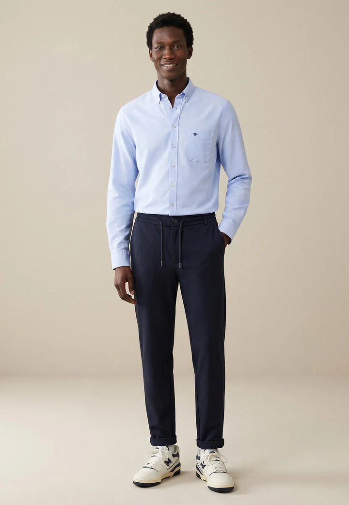 Fynch Hatton Cotton Oxford shirt with button-down collar Light Blue