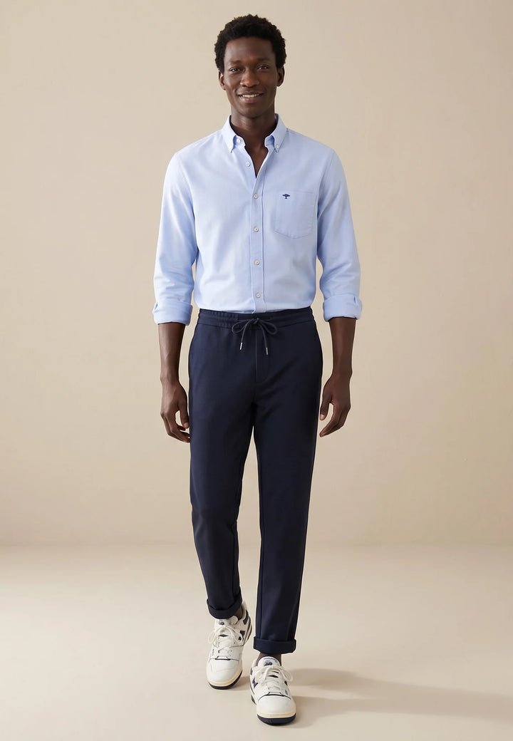 Fynch Hatton Cotton Oxford shirt with button-down collar Light Blue
