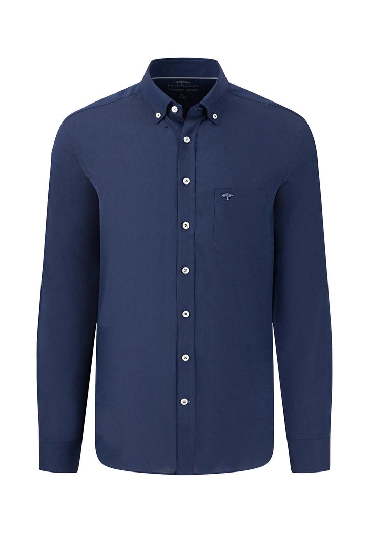 Fynch Hatton Cotton Oxford shirt with button-down collar Navy