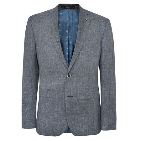 Magee Liffey Micro Puppytooth Jacket In Blue
