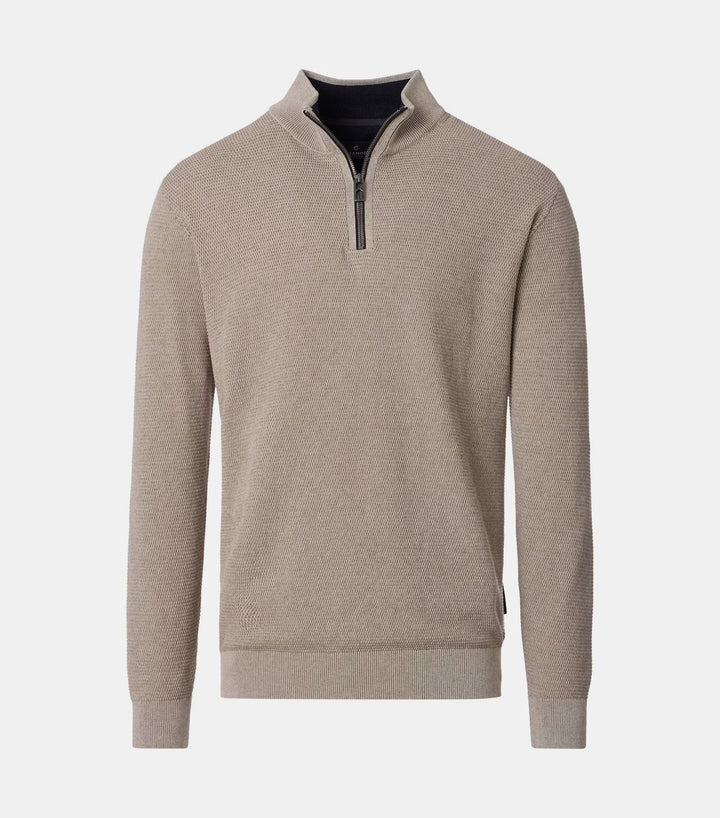 Casa Moda Half Zip Sweatshirt Brindle