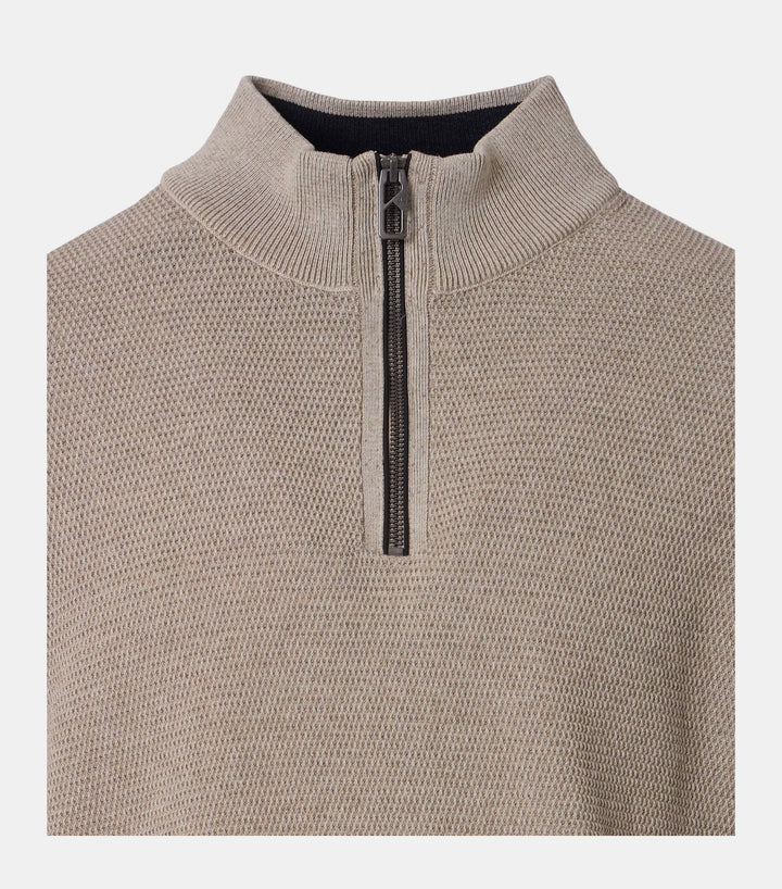 Casa Moda Half Zip Sweatshirt Brindle
